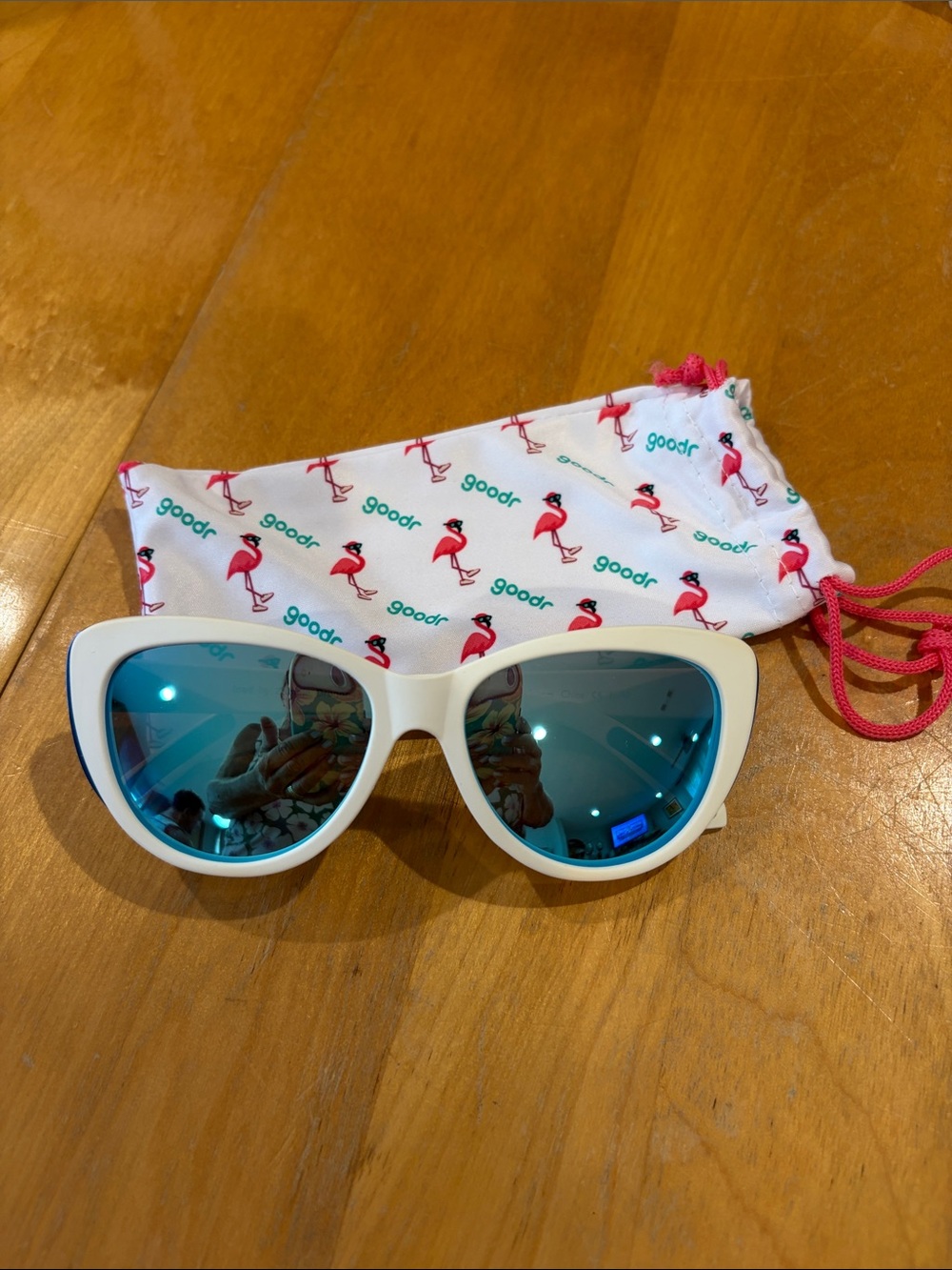Goodr White Frame Blue Lens Sunglasses